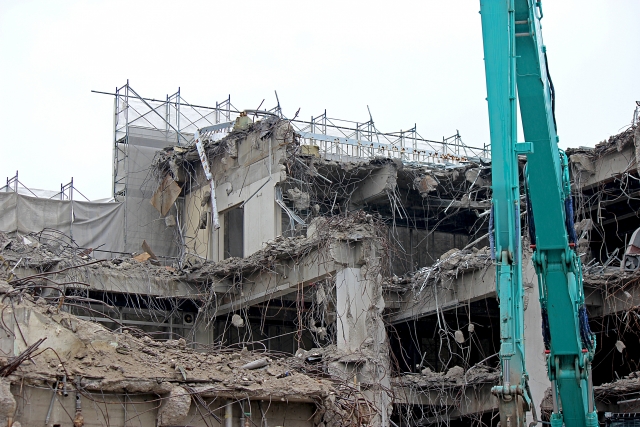 建築廃材の出る解体現場