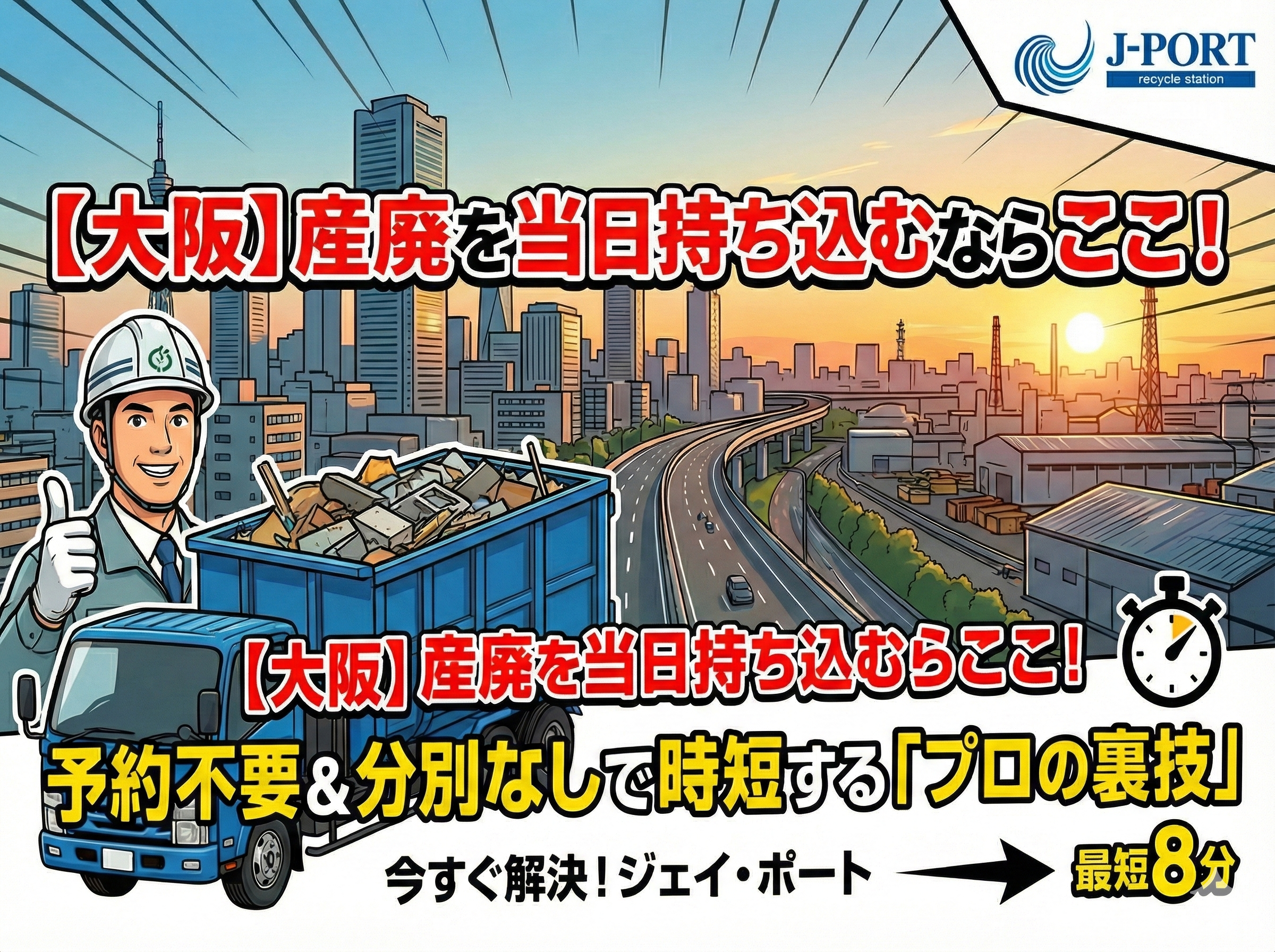 【大阪】産廃を当日持ち込むならここ！予約不要＆分別なしで時短する「プロの裏技」