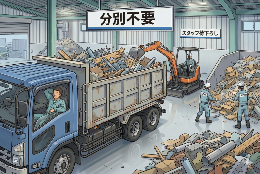 「分別なし（混載）」で持ち込み、残業をゼロにする
